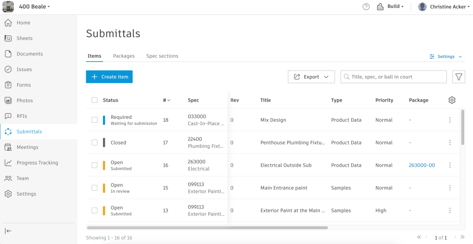 screenshot of Autodesk Construction Cloud